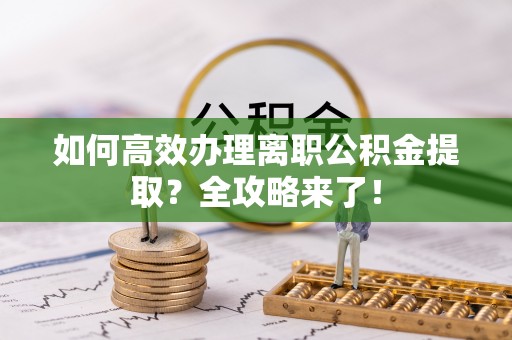 大关如何高效办理离职公积金提取？全攻略来了！
